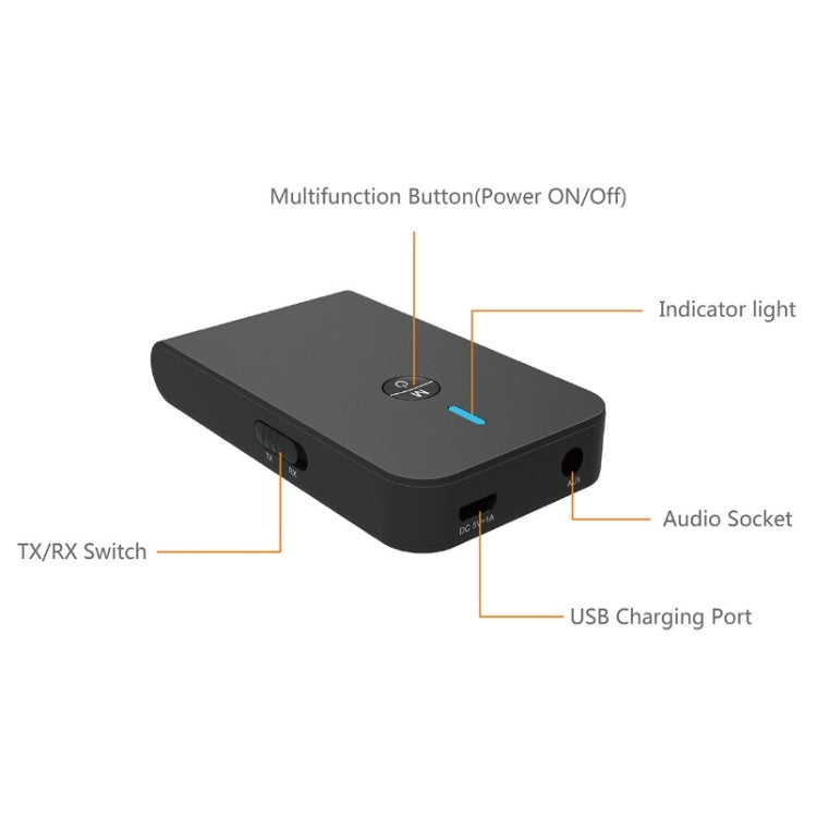 BT-6 2-in-1 レシーバー＆トランスミッター Bluetooth 5.0 オーディオアダプター, BT-6