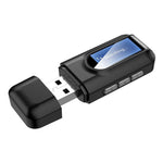 BT201 Bluetooth 5.0 USB 2 in 1 Bluetooth Audio Receiver Transmitter with LCD Display, Bluetooth Audio Receiver Transmitter with LCD Display