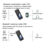 BT201 Bluetooth 5.0 USB 2 in 1 Bluetooth Audio Receiver Transmitter with LCD Display, Bluetooth Audio Receiver Transmitter with LCD Display