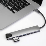 WC7367 8-in-1 87W Type-C to PD+USB3.0/USB2.0+SD+TF+HDMI+RJ45+Type-C ドッキングステーションハブ、WC7367