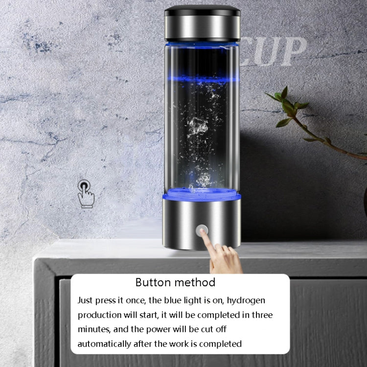 携帯用健康水素豊富水カップ 高濃度マイナスイオン電気分解発生器、450ml