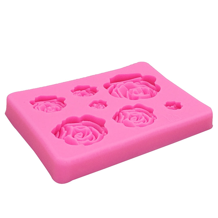 2個セット DIY手作り石鹸 チョコレートフォンダントベーキングモールド 3Dローズフラワーケーキデコレーションシリコンモールド、花形（ピンク）、花形（グレー）