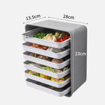 6層壁掛け鍋用トレイ キッチン家庭用準備皿 穴あけ不要長方形副菜皿、グレーフレーム＋白皿、ブルーフレーム＋黄皿
