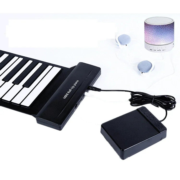 MIDI88 88鍵 手巻き折りたたみピアノ プロフェッショナルMIDIソフトキーボード シミュレーション練習用 携帯折りたたみ電子ピアノ, 88鍵