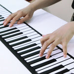MIDI88 88鍵 手巻き折りたたみピアノ プロフェッショナルMIDIソフトキーボード シミュレーション練習用 携帯折りたたみ電子ピアノ, 88鍵