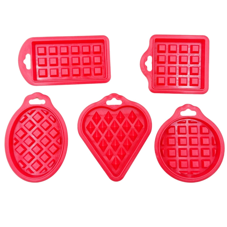 5in1 食品グレードシリコーン ワッフル型 キッチンケーキセット ベーキング用品 赤 緑 ベージュ ピンク