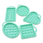 5in1 食品グレードシリコーン ワッフル型 キッチンケーキセット ベーキング用品 赤 緑 ベージュ ピンク