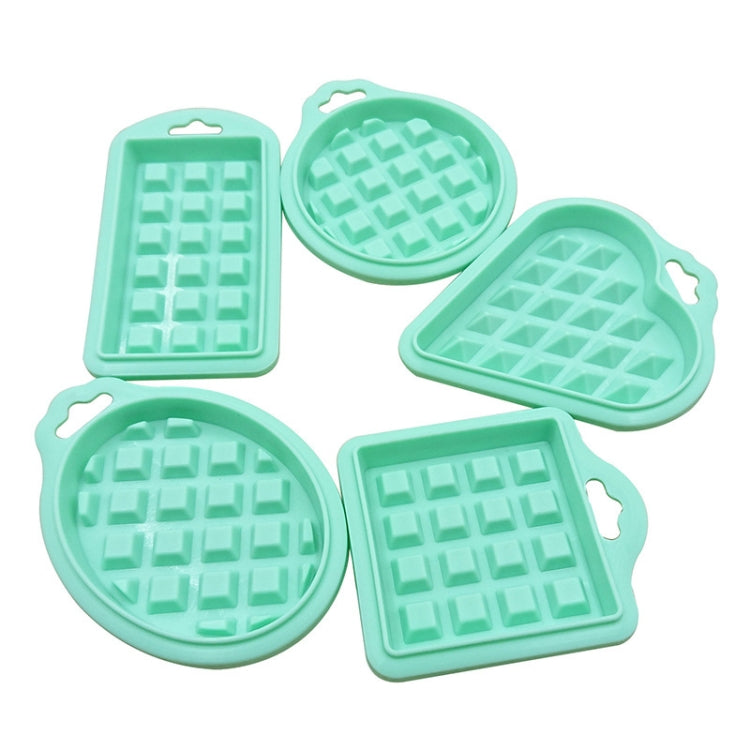 5in1 食品グレードシリコーン ワッフル型 キッチンケーキセット ベーキング用品 赤 緑 ベージュ ピンク