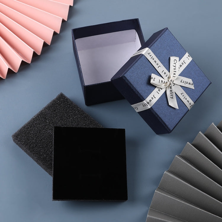 10個セット 蝶結びジュエリーギフトボックス 正方形ジュエリーペーパーパッケージボックス 8x8x4.5cm、9x9x4cm、6.2x6.2cm、8x8x3.5cm