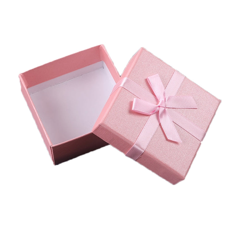 10個セット 蝶結びジュエリーギフトボックス 正方形ジュエリーペーパーパッケージボックス 8x8x4.5cm、9x9x4cm、6.2x6.2cm、8x8x3.5cm