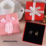 10個セット 蝶結びジュエリーギフトボックス 正方形ジュエリーペーパーパッケージボックス 8x8x4.5cm、9x9x4cm、6.2x6.2cm、8x8x3.5cm