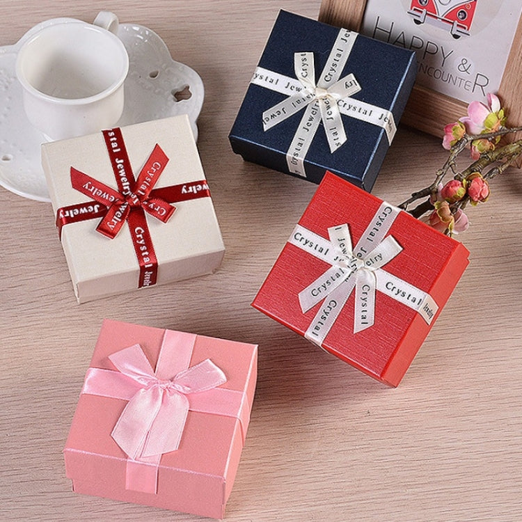 10個セット 蝶結びジュエリーギフトボックス 正方形ジュエリーペーパーパッケージボックス 8x8x4.5cm、9x9x4cm、6.2x6.2cm、8x8x3.5cm