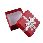 10個セット 蝶結びジュエリーギフトボックス 正方形ジュエリーペーパーパッケージボックス 8x8x4.5cm、9x9x4cm、6.2x6.2cm、8x8x3.5cm