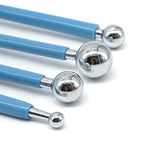 4in1 ステンレス製球状彫刻セット ピルスティック フォンダント粘土 カラフル粘土彫刻ツールセット 青 緑 紫