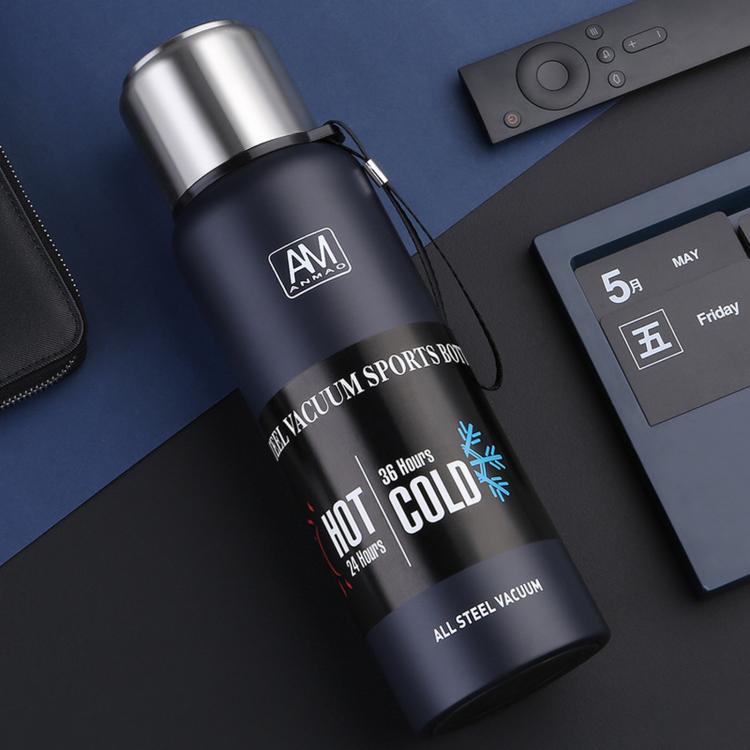 304 Stainless Steel Insulated Mug Large Capacity Sports Water Cup Outdoor Travel Pot, 500ml, 750ml, 1000ml, 1500ml