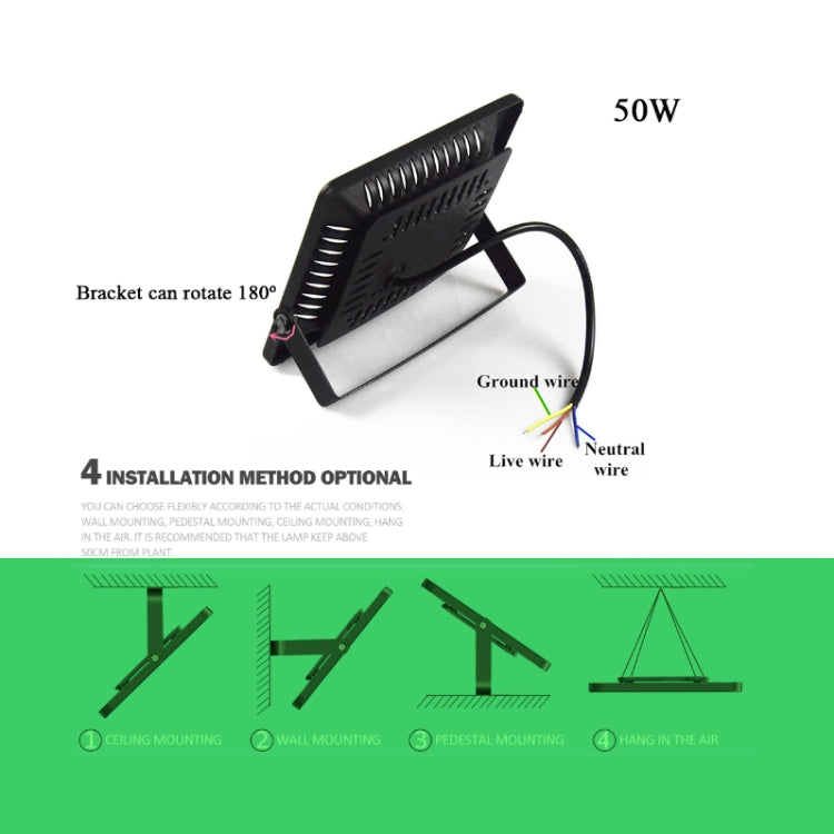 超薄型LED植物ライト、フルスペクトルCOB育成ライト、野菜・果物・花用温室補助ライト プラグなし、50W、100W、150W