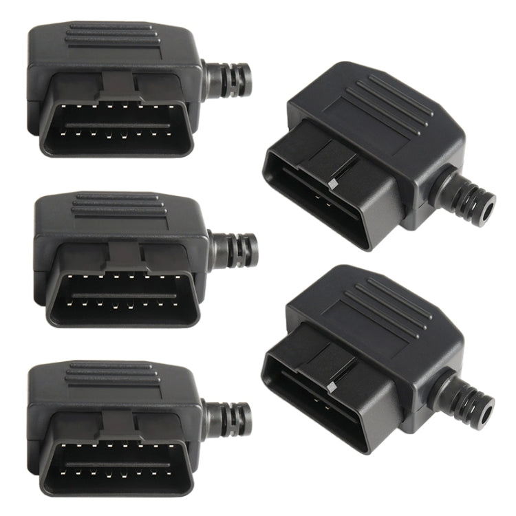5 PCS 16PIN Car Male Connector OBD2 Connector Plug + Shell + Line Card + Screw OBD Plug J1962M, OBD Plug