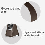 U2 5W 3段階調光LEDレザー調デスクランプ温度/時計/カレンダー表示付き、ブラック
