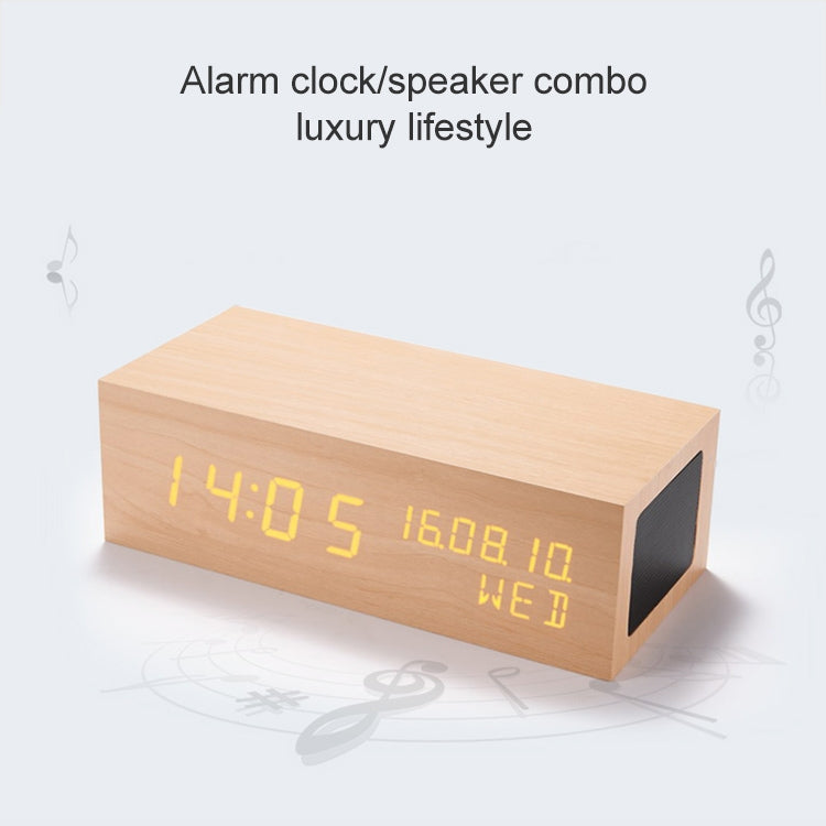 木製時計Bluetoothスピーカー Bluetoothオーディオ品質 充電湿度スピーカー ブラックウッド、充電湿度スピーカーログ