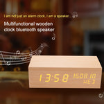 木製時計Bluetoothスピーカー Bluetoothオーディオ品質 充電湿度スピーカー ブラックウッド、充電湿度スピーカーログ