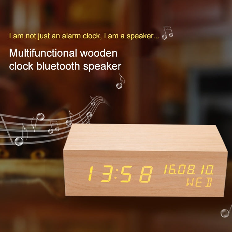 木製時計Bluetoothスピーカー Bluetoothオーディオ品質 充電湿度スピーカー ブラックウッド、充電湿度スピーカーログ