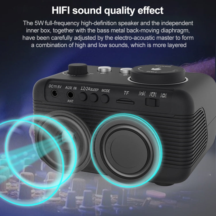 M9 ワイヤレスBluetoothスピーカー 多機能デスクトップアラームクロック TFカード＆Uディスク＆AUX対応、USプラグ、EUプラグ、UKプラグ