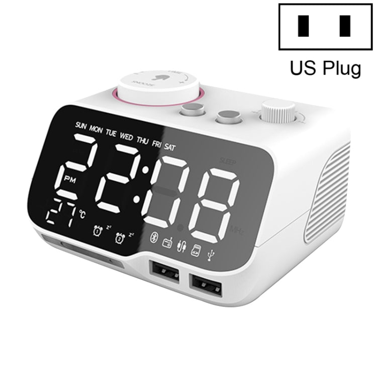 M9 ワイヤレスBluetoothスピーカー 多機能デスクトップアラームクロック TFカード＆Uディスク＆AUX対応、USプラグ、EUプラグ、UKプラグ