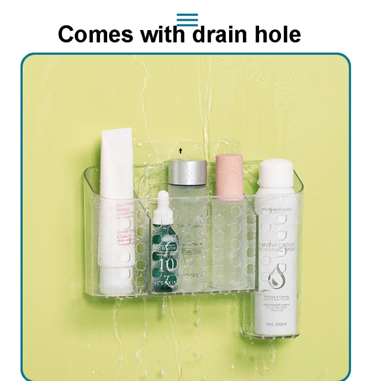 マジックステッカー プラスチック製トイレタリー・メイクアップ収納ボックス 透明 ホームクリエイティブ整理ボックス、仕様：浅型