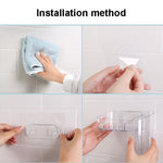 マジックステッカー プラスチック製トイレタリー・メイクアップ収納ボックス 透明 ホームクリエイティブ整理ボックス、仕様：浅型