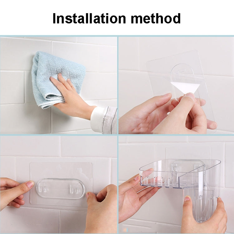 マジックステッカー プラスチック製トイレタリー・メイクアップ収納ボックス 透明 ホームクリエイティブ整理ボックス、仕様：浅型