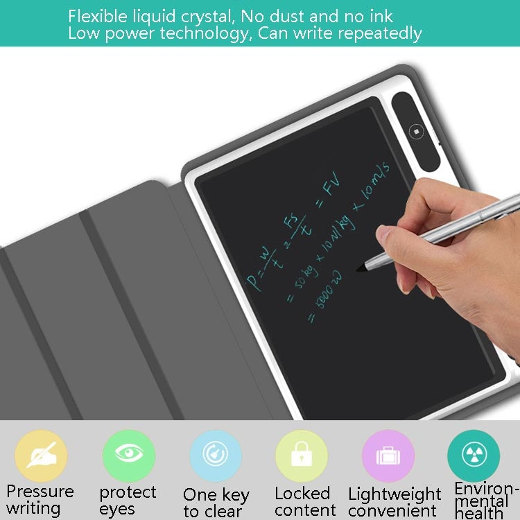 10.1インチ LCD手書きボード 光エネルギー電子ドローボード 手描きボード スマート小型黒板 ライティングボード ブラック（レザーケース付き）、ローズレッド（レザーケース付き）