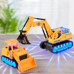 子供用ライト＆ミュージック シミュレーション 電動ショベルカーおもちゃ、スタイル：、建設車両