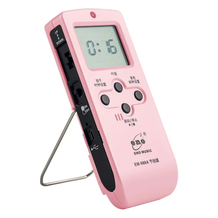 ENO EM-988A 電子ボーカル充電式メトロノーム ピアノ/ギター/ドラム/グズン/バイオリン用、EM-988A（ピンク）