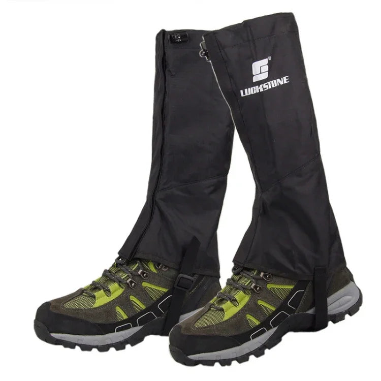 LUCKSTONE Mountaineering Hiking Wear-Resistant Waterproof Cover Lightweight Breathable Muddy Road Anti-Dirty Foot Cover, Foot Cover M  (Black)