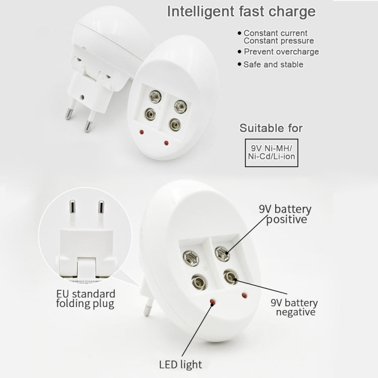 9Vリチウムイオン充電池 6F22 9Vリチウム電池充電器、USプラグ、EUプラグ