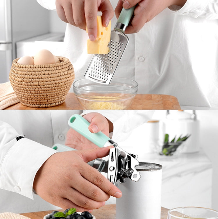 9-in-1 プラスチックハンドル ステンレス製キッチン用具 家庭用ガジェットセット シアン ブラック
