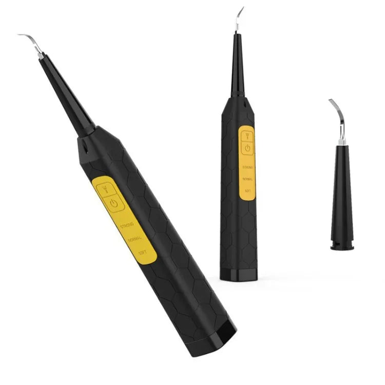 JYQ-023 口腔歯清掃ケアツール 家庭用電動歯科器具 黄ばみ・タバコ汚れ除去用、ブラック、ブラック＋歯面清掃ヘッド