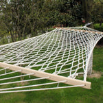 屋外メッシュハンモック 綿糸無垢材スティックハンモック 室内スイング、サイズ：200x80cm、200x80cm ホワイト