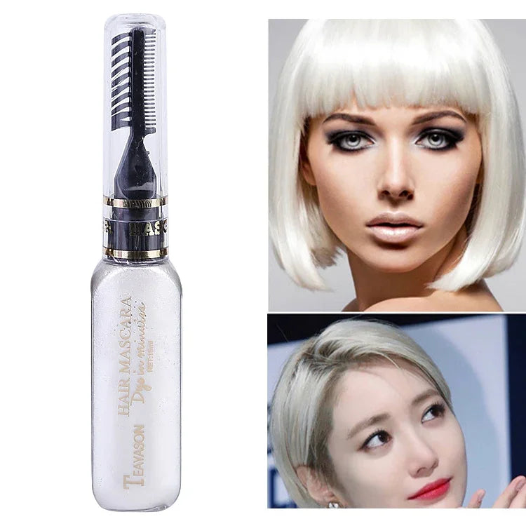 使い切り 一時的ヘアカラー ヘアダイ 無毒 DIYヘアカラーマスカラ 染めクリーム