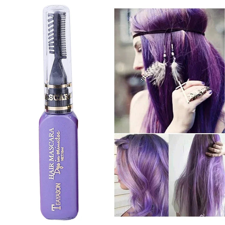 使い切り 一時的ヘアカラー ヘアダイ 無毒 DIYヘアカラーマスカラ 染めクリーム