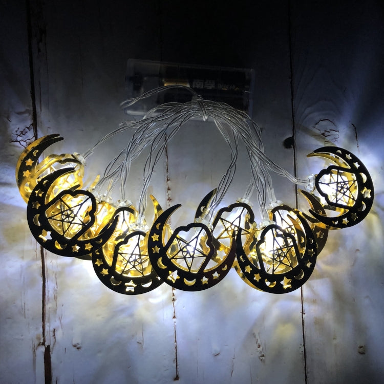 イード・アル・フィトル LED 星と月のストリングライト ラマダン祭装飾ランプ、1.65m 10LED、3m 20LED