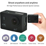 WIFI防水アクションカメラ サイクリング4Kカメラ 超ダイビング 60FPSカメラ ヘルメット自転車カム 水中スポーツ1080Pカメラ