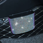 Car-Studded Trash Can Personality Car Hanging Trash Bag Multi-Function Car Storage Box, Colorful Diamonds, White Diamonds