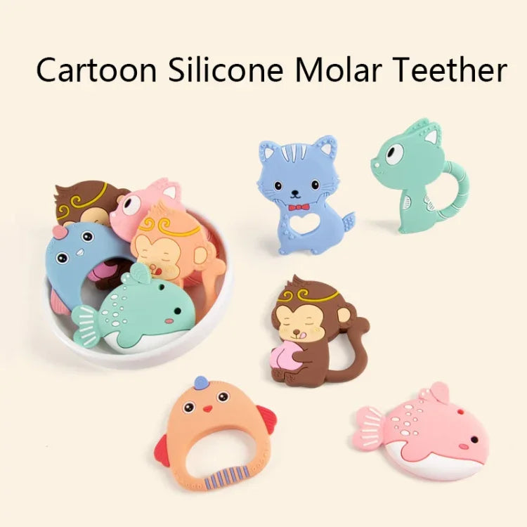 MJYJ019 シリコンベビーティーザー 子供用乳歯スティックおもちゃ、ピンク、ブルー、オレンジ、小魚-ブルー、小魚-ピンク、小魚-グリーン、フォックス-ブルー、フォックス-ピンク、フォックス-グリーン、モンキー-ピンク、モンキー-オレンジ、モンキー-コーヒー、キトン-コーヒー、キトン-ブルー、キトン-ピンク