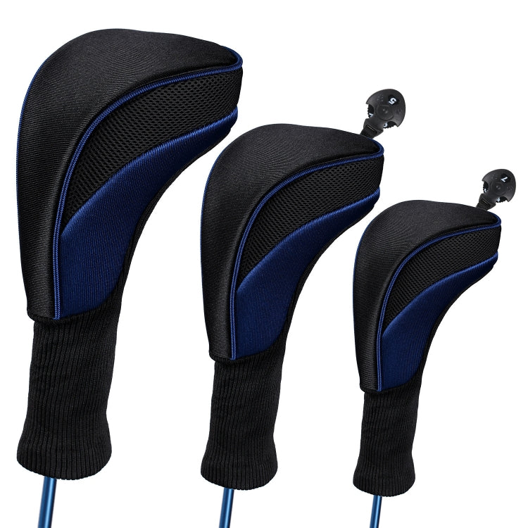 3-in-1 No.1 / No.3 / No.5 クラブ保護カバー ゴルフクラブヘッドカバー、HD-014 3-in-1 ブルー、HD-014 3-in-1 ブラック、HD-014 3-in-1 レッド