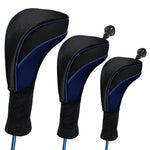 3-in-1 No.1 / No.3 / No.5 クラブ保護カバー ゴルフクラブヘッドカバー、HD-014 3-in-1 ブルー、HD-014 3-in-1 ブラック、HD-014 3-in-1 レッド