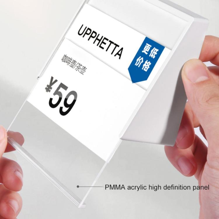 アクリル三角形価格タグ 学生用机席ボード（ホワイト）、7.4x10.5cm（ホワイト）、7.4x5.3cm（ブラック）、7.4x10.5cm（ブラック）