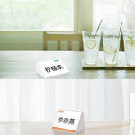 アクリル三角形価格タグ 学生用机席ボード（ホワイト）、7.4x10.5cm（ホワイト）、7.4x5.3cm（ブラック）、7.4x10.5cm（ブラック）