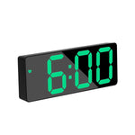 Mirror Bedside Alarm Clock Battery Plug-In Dual-Purpose LED Clock, Arc-shaped Black Shell (Mirror White Light), Rectangular Black Shell (Mirror White Light), Arc-shaped Black Shell (Black Surface White Light)                                            ...