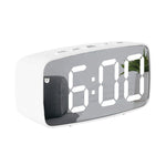 Mirror Bedside Alarm Clock Battery Plug-In Dual-Purpose LED Clock, Arc-shaped Black Shell (Mirror White Light), Rectangular Black Shell (Mirror White Light), Arc-shaped Black Shell (Black Surface White Light)                                            ...